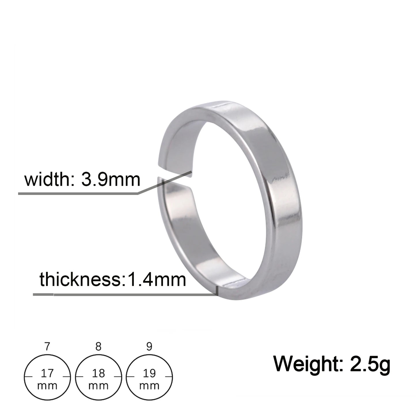 Minimalist Couple Rings - Stainless Steel Silver Open Design