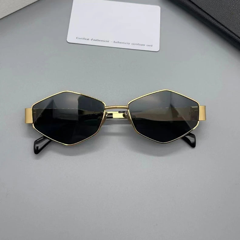 Vintage Polygon Sunglasses – UV400 Protection