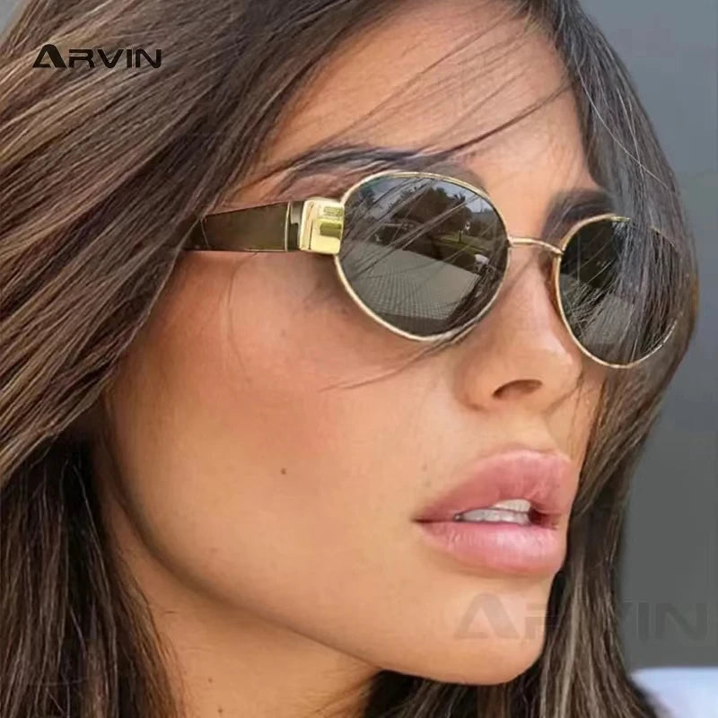 Retro Oval Sunglasses – UV400 Protection