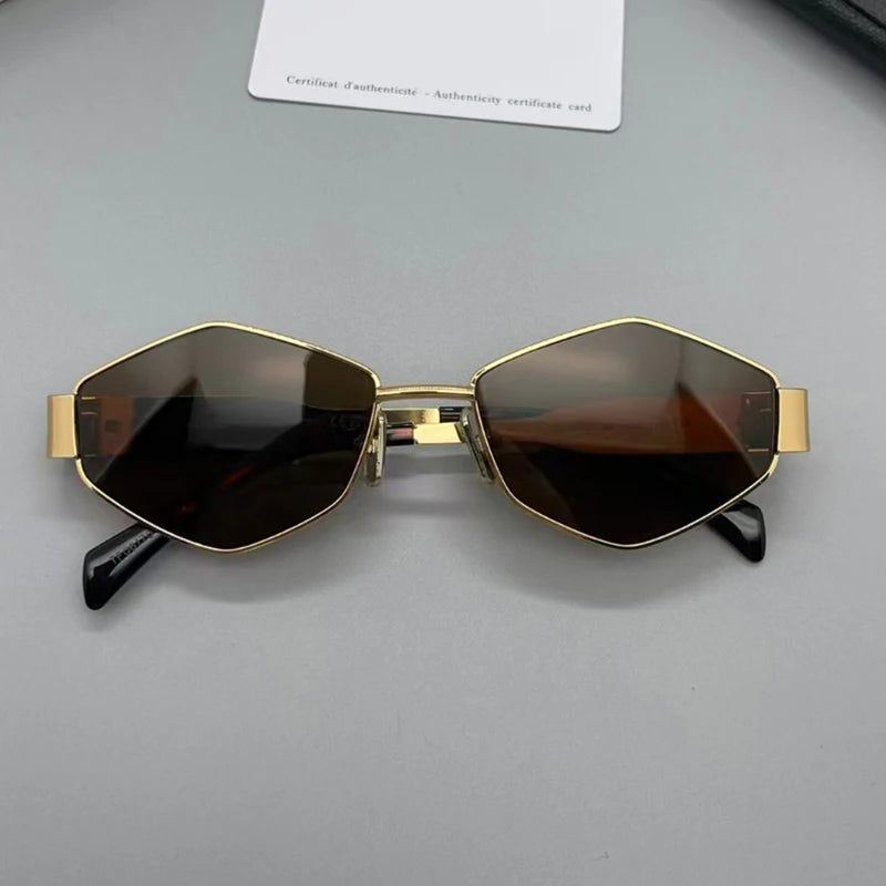 Vintage Polygon Sunglasses – UV400 Protection