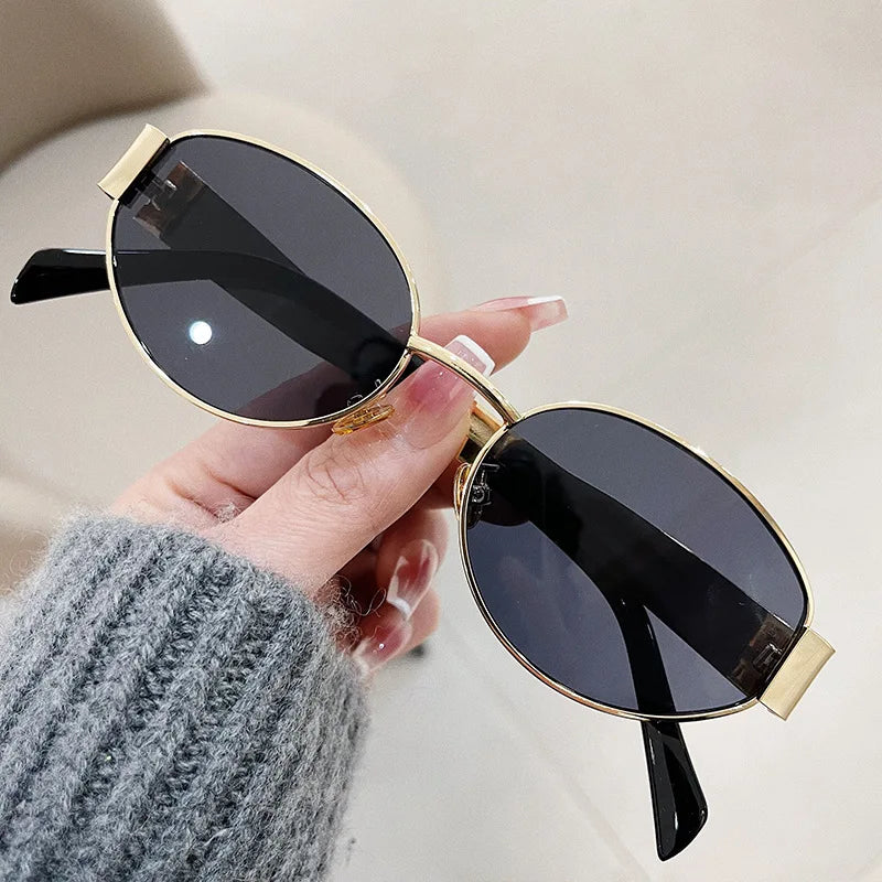 Retro Oval Sunglasses – UV400 Protection