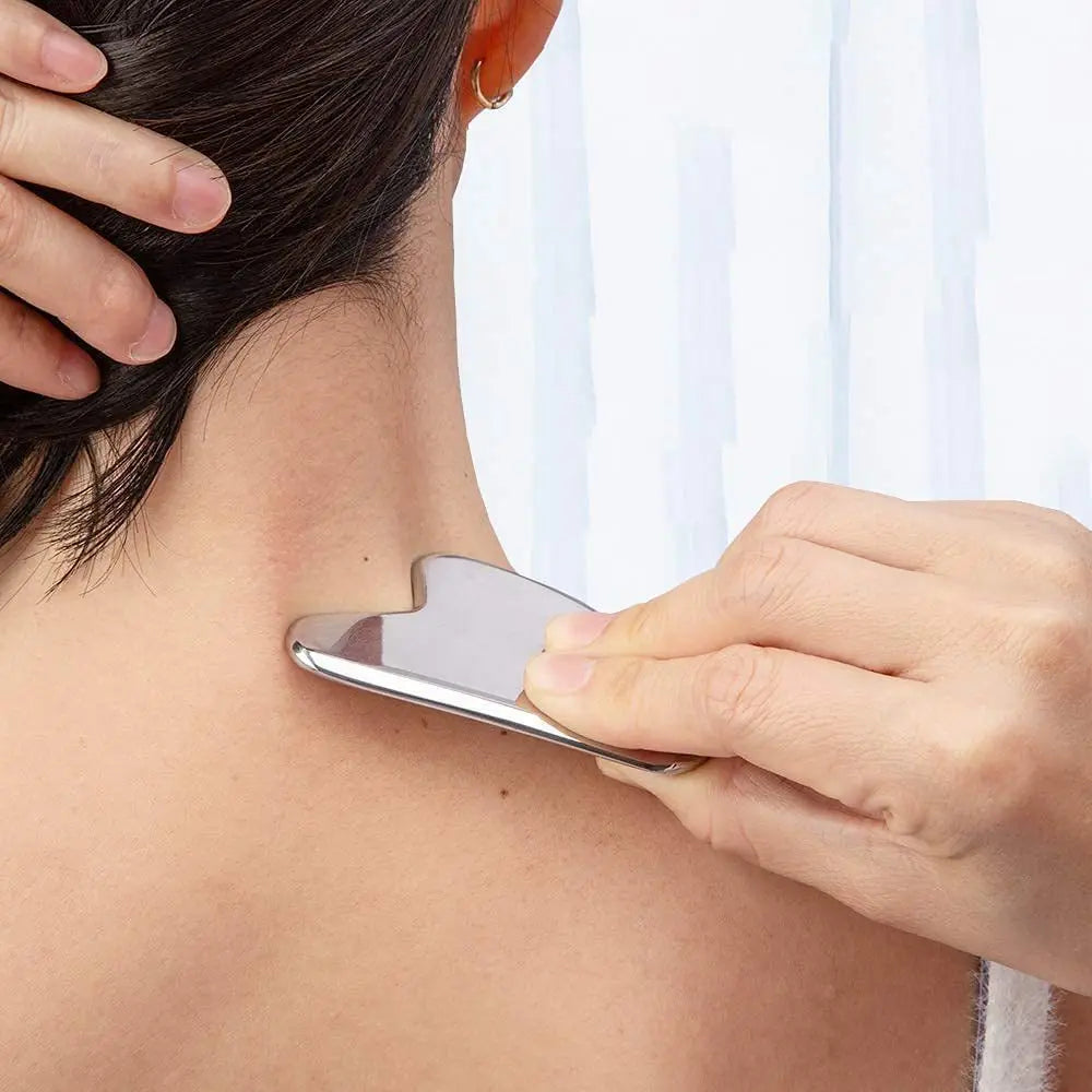 Stainless Steel Gua Sha Scraper – Face & Body Massager