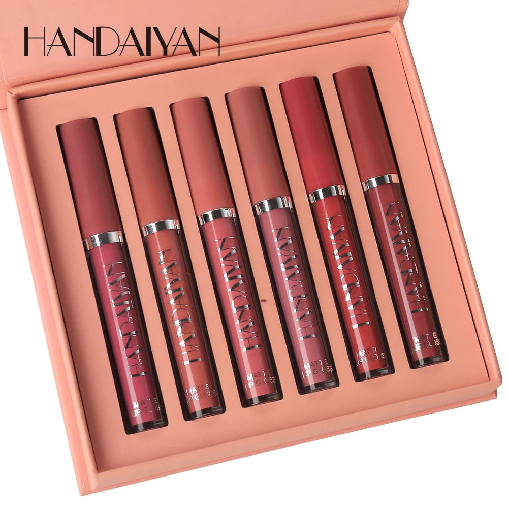 HANDAIYAN 6-Piece Liquid Lipstick Set - Long-Lasting Matte Finish