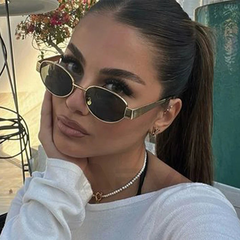 Retro Oval Sunglasses – UV400 Protection