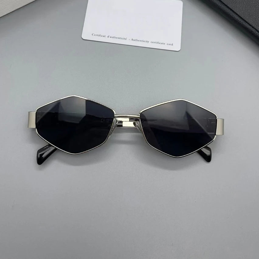 Vintage Polygon Sunglasses – UV400 Protection