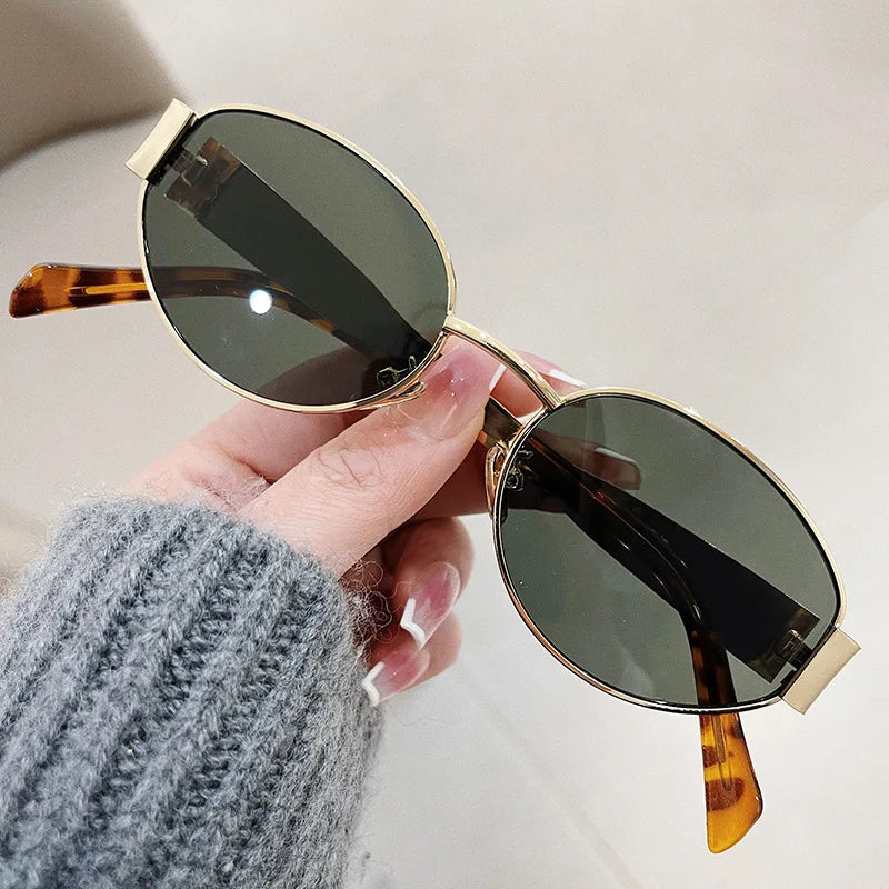 Retro Oval Sunglasses – UV400 Protection