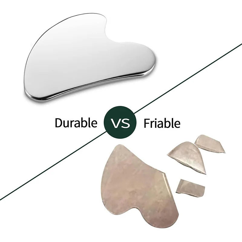 Stainless Steel Gua Sha Scraper – Face & Body Massager