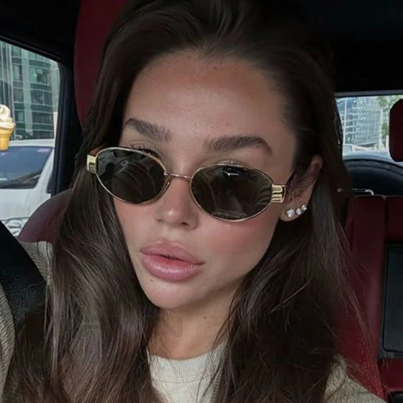 Retro Oval Sunglasses – UV400 Protection