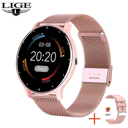 Lige Smartwatch for Women – Full Touch Screen, IP67 Waterproof, Fitness & Sports Tracker