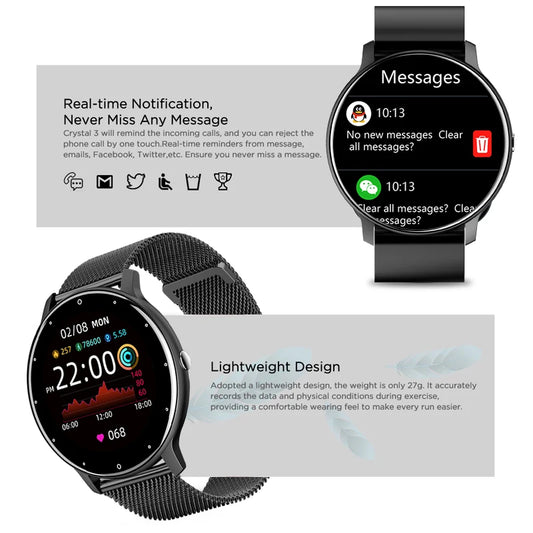 Lige Smartwatch for Women – Full Touch Screen, IP67 Waterproof, Fitness & Sports Tracker