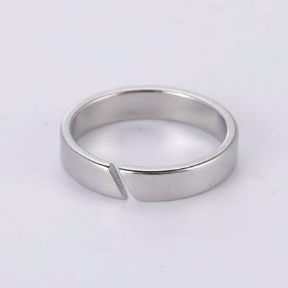 Minimalist Couple Rings - Stainless Steel Silver Open Design