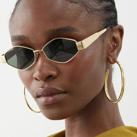 Vintage Polygon Sunglasses – UV400 Protection