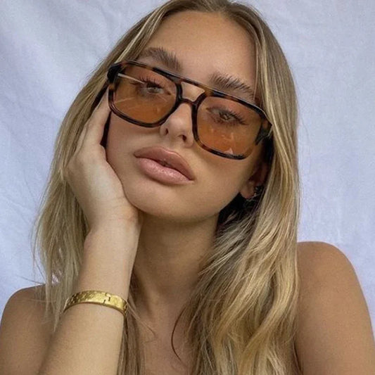 Vintage Square Sunglasses – UV400, Mirror Lens, Candy Colors for Women