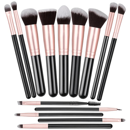 14/16-Piece Makeup Brush Set - Soft & Fluffy for Eye Shadow, Foundation, Blush & Concealer