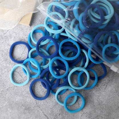 50Pcs Mixed Color Hair Ties - 4cm Elastic Ponytail Holders