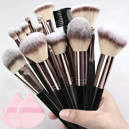 3-20PCS Makeup Brush Set - Soft & Fluffy for Eyeshadow, Foundation, Blush & Concealer
