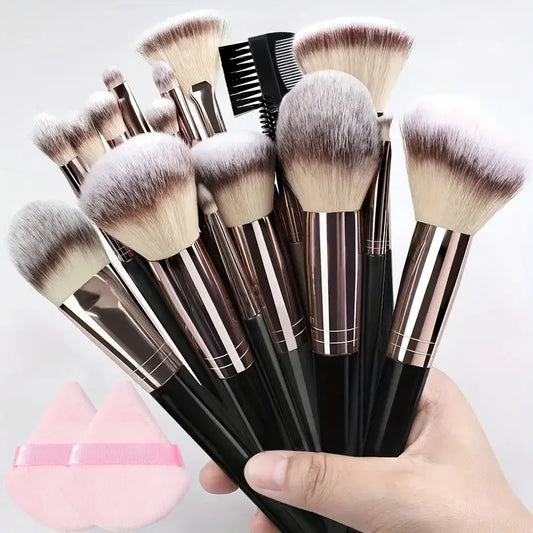 3-20PCS Makeup Brush Set - Soft & Fluffy for Eyeshadow, Foundation, Blush & Concealer