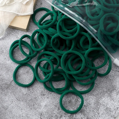50Pcs Mixed Color Hair Ties - 4cm Elastic Ponytail Holders