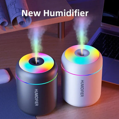 180ML Mini USB Air Humidifier – Aroma Diffuser with LED Lights for Car, Home, or Bedroom