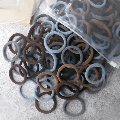 50Pcs Mixed Color Hair Ties - 4cm Elastic Ponytail Holders