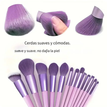 13-Piece Makeup Brush Set - Soft & Fluffy for Foundation, Eyeshadow, Blush & Powder