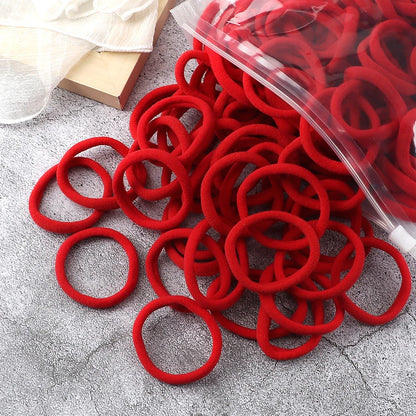 50Pcs Mixed Color Hair Ties - 4cm Elastic Ponytail Holders