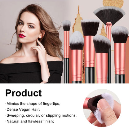 14/16-Piece Makeup Brush Set - Soft & Fluffy for Eye Shadow, Foundation, Blush & Concealer
