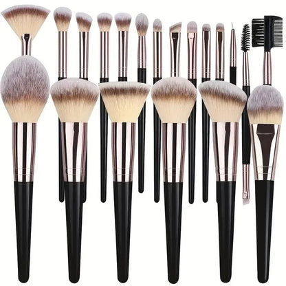3-20PCS Makeup Brush Set - Soft & Fluffy for Eyeshadow, Foundation, Blush & Concealer