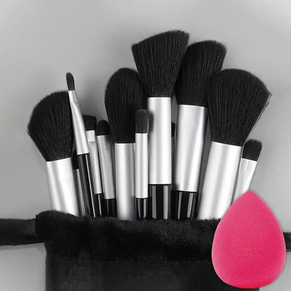 13-Piece Makeup Brush Set - Soft & Fluffy for Foundation, Eyeshadow, Blush & Powder