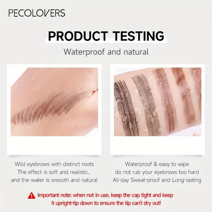 6 Colors Waterproof 4-Tip Eyebrow Pen – Long-Lasting Liquid Eyebrow Tattoo Pencil