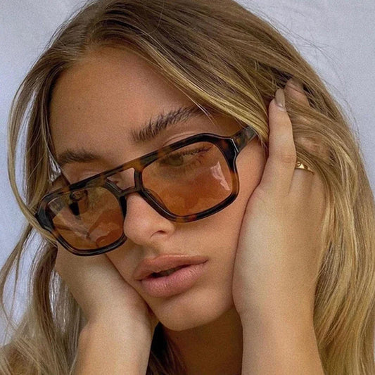 Vintage Square Sunglasses – UV400, Mirror Lens, Candy Colors for Women