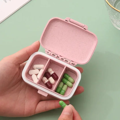 1 Set 7-Day Pill Organizer – 21 Grids, 3 Compartments per Day, Portable Travel Medicine Box