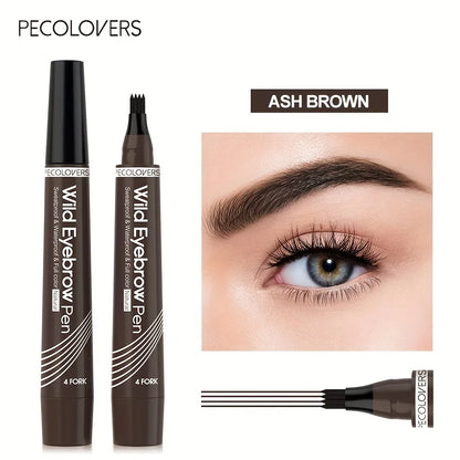 6 Colors Waterproof 4-Tip Eyebrow Pen – Long-Lasting Liquid Eyebrow Tattoo Pencil