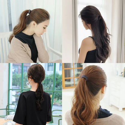 50Pcs Mixed Color Hair Ties - 4cm Elastic Ponytail Holders