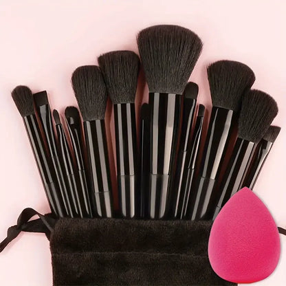 13-Piece Makeup Brush Set - Soft & Fluffy for Foundation, Eyeshadow, Blush & Powder