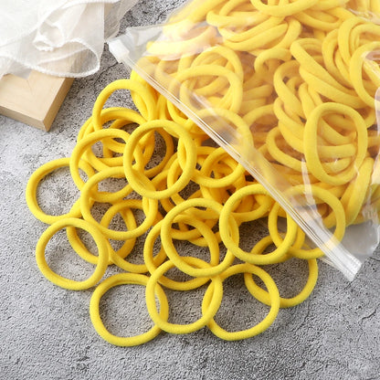 50Pcs Mixed Color Hair Ties - 4cm Elastic Ponytail Holders