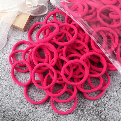 50Pcs Mixed Color Hair Ties - 4cm Elastic Ponytail Holders