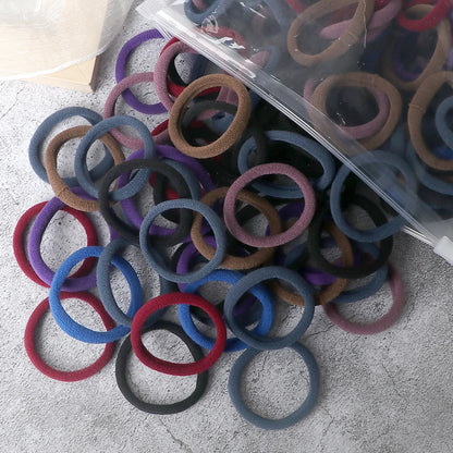 50Pcs Mixed Color Hair Ties - 4cm Elastic Ponytail Holders
