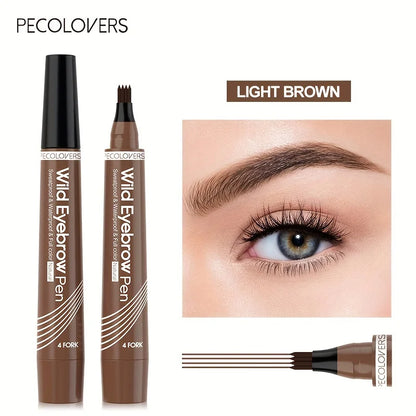 6 Colors Waterproof 4-Tip Eyebrow Pen – Long-Lasting Liquid Eyebrow Tattoo Pencil