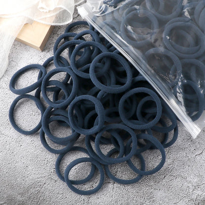50Pcs Mixed Color Hair Ties - 4cm Elastic Ponytail Holders