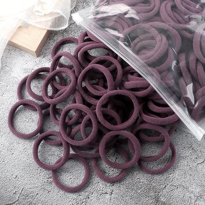 50Pcs Mixed Color Hair Ties - 4cm Elastic Ponytail Holders