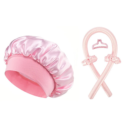 No Heat Hair Curler Set – 5pcs Foam Curlers with Satin Sleeping Cap