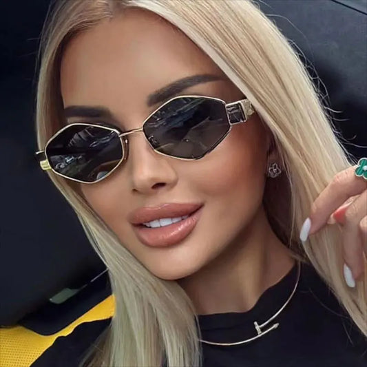 Vintage Polygon Sunglasses – UV400 Protection