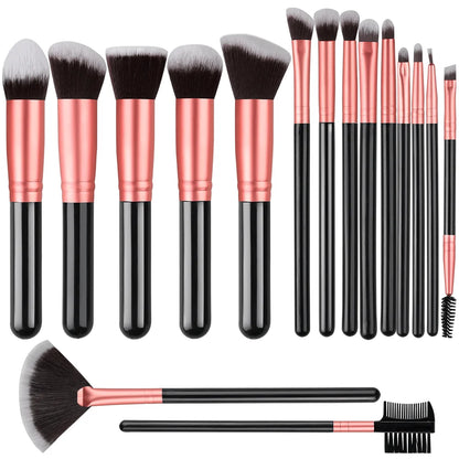 14/16-Piece Makeup Brush Set - Soft & Fluffy for Eye Shadow, Foundation, Blush & Concealer