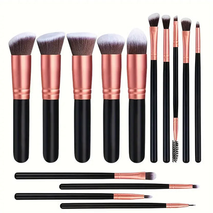 14-Piece Makeup Brush Set - Soft & Fluffy for Foundation, Blush, Powder & Eyeshadow