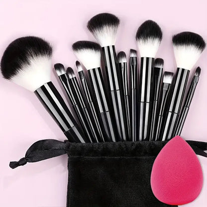 13-Piece Makeup Brush Set - Soft & Fluffy for Foundation, Eyeshadow, Blush & Powder