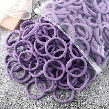 50Pcs Mixed Color Hair Ties - 4cm Elastic Ponytail Holders