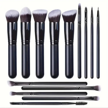 14-Piece Makeup Brush Set - Soft & Fluffy for Foundation, Blush, Powder & Eyeshadow