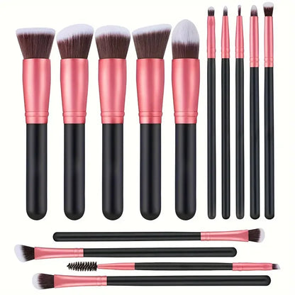 14-Piece Makeup Brush Set - Soft & Fluffy for Foundation, Blush, Powder & Eyeshadow