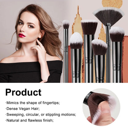 14-Piece Makeup Brush Set - Soft & Fluffy for Foundation, Blush, Powder & Eyeshadow